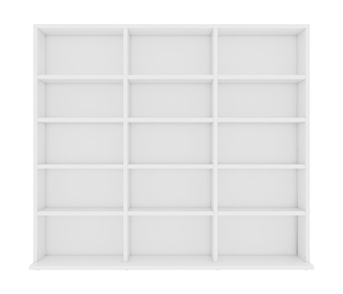 Armario para CDs madera contrachapada blanco 102x23x89,5 cm