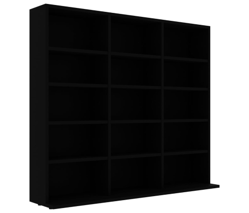 Estantería para CD madera contrachapada negro 102x23x89,5 cm