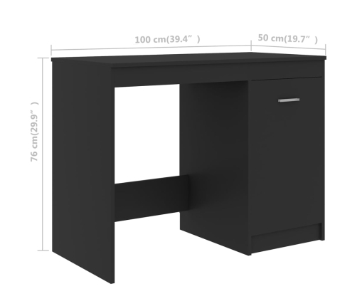 Escritorio de madera contrachapada gris 100x50x76 cm