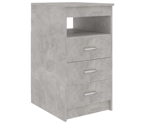 Cajonera de madera contrachapada gris hormigón 40x50x76 cm