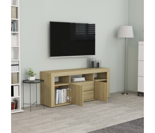 vidaXL Mueble para TV madera contrachapada color roble 120x30x50 cm