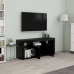 Mueble TV madera contrachapada negro brillante 120x30x50 cm