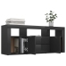 Mueble TV madera contrachapada negro brillante 120x30x50 cm