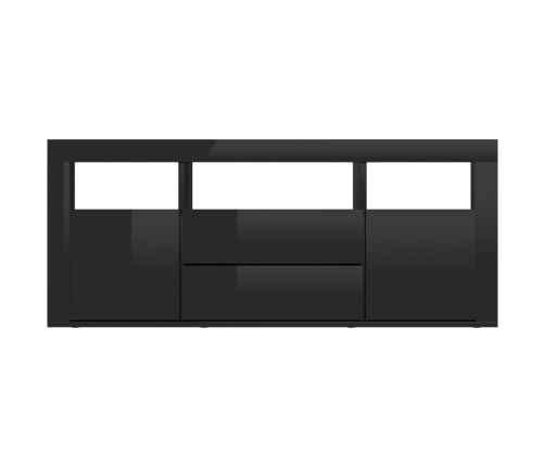 Mueble TV madera contrachapada negro brillante 120x30x50 cm