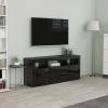 Mueble TV madera contrachapada negro brillante 120x30x50 cm