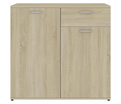 Aparador de madera contrachapada color roble Sonoma 80x36x75 cm