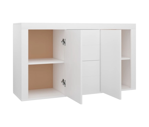 Aparador de madera contrachapada blanco 120x36x69 cm