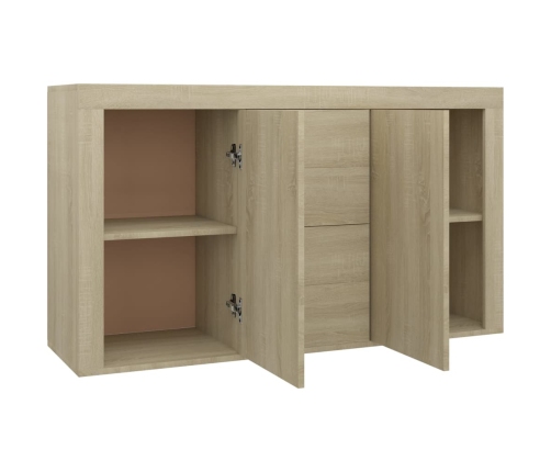 Aparador madera contrachapada color roble Sonoma 120x36x69 cm