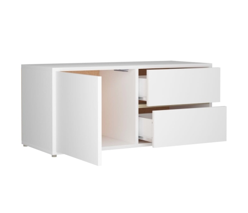 Mueble para TV madera contrachapada blanco 80x34x36 cm