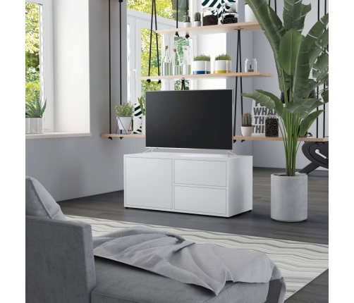 Mueble para TV madera contrachapada blanco 80x34x36 cm