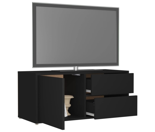 Mueble para TV madera contrachapada negro 80x34x36 cm