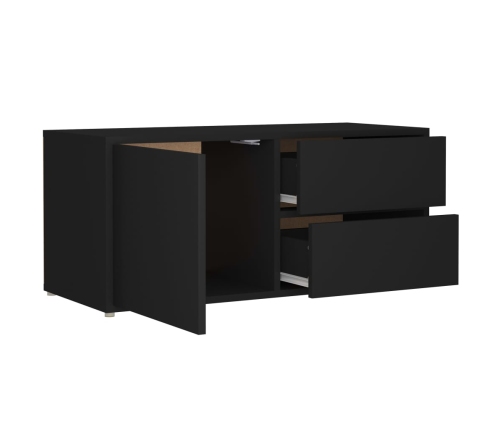 Mueble para TV madera contrachapada negro 80x34x36 cm