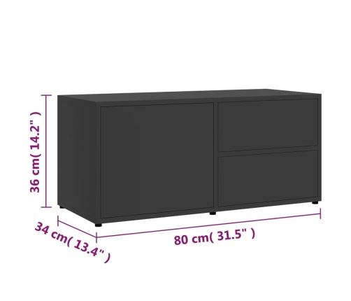 vidaXL Mueble para TV madera contrachapada gris 80x34x36 cm