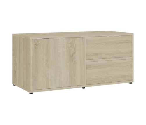 Mueble para TV madera contrachapada color roble 80x34x36 cm