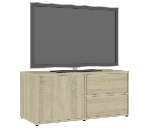 Mueble para TV madera contrachapada color roble 80x34x36 cm