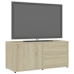 Mueble para TV madera contrachapada color roble 80x34x36 cm