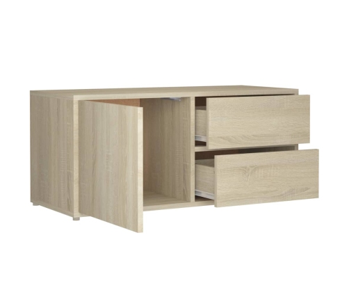 Mueble para TV madera contrachapada color roble 80x34x36 cm