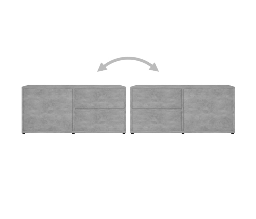 Mueble para TV madera contrachapada gris hormigón 80x34x36 cm