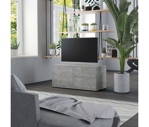 Mueble para TV madera contrachapada gris hormigón 80x34x36 cm