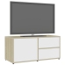 Mueble para TV madera contrachapada blanco y roble 80x34x36 cm