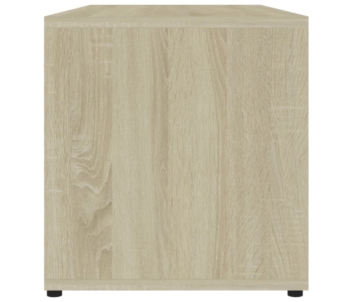 Mueble para TV madera contrachapada blanco y roble 80x34x36 cm