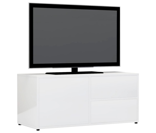 vidaXL Mueble TV madera contrachapada blanco brillante 80x34x36 cm