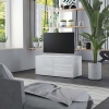 vidaXL Mueble TV madera contrachapada blanco brillante 80x34x36 cm