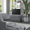 Mueble TV madera contrachapada gris brillante 80x34x36 cm