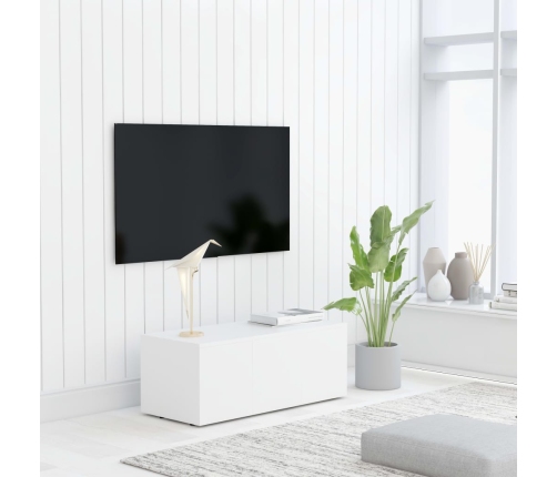 Mueble para TV madera contrachapada blanco 80x34x30 cm