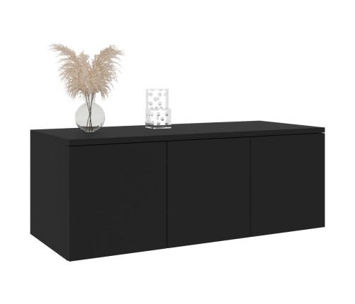 vidaXL Mueble para TV madera contrachapada negro 80x34x30 cm