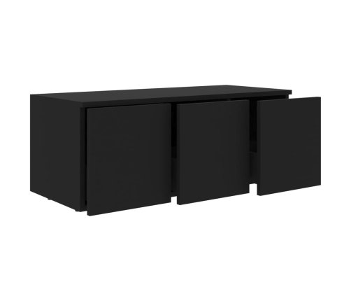 vidaXL Mueble para TV madera contrachapada negro 80x34x30 cm