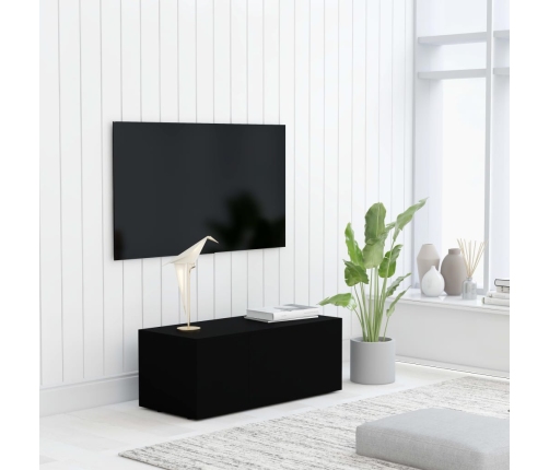 vidaXL Mueble para TV madera contrachapada negro 80x34x30 cm