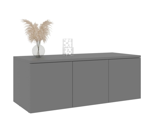 Mueble para TV madera contrachapada gris 80x34x30 cm