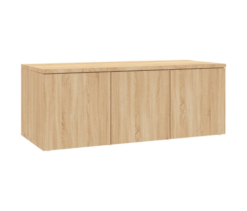 vidaXL Mueble de TV madera contrachapada color roble 80x34x30 cm