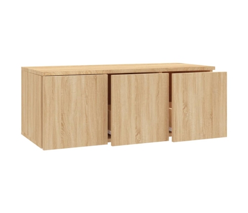 vidaXL Mueble de TV madera contrachapada color roble 80x34x30 cm