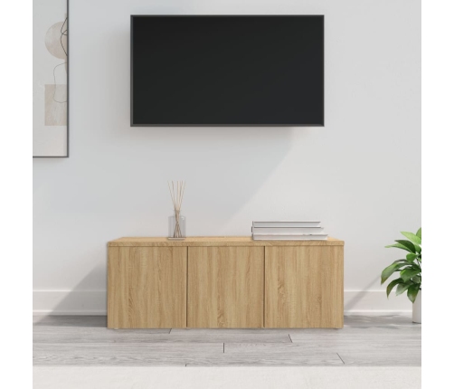 vidaXL Mueble de TV madera contrachapada color roble 80x34x30 cm