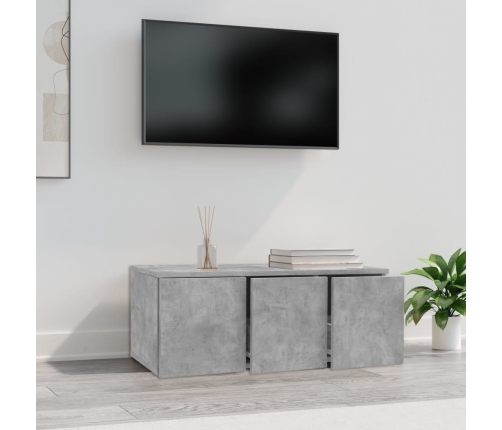 vidaXL Mueble para TV madera contrachapada gris hormigón 80x34x30 cm