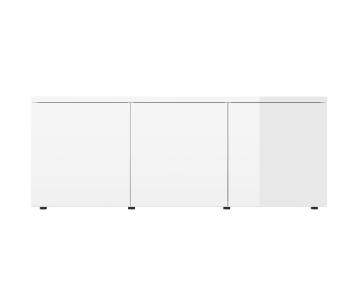 Mueble TV madera contrachapada blanco brillante 80x34x30 cm