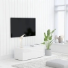 Mueble TV madera contrachapada blanco brillante 80x34x30 cm