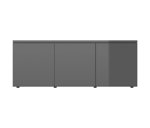 Mueble TV madera contrachapada gris brillante 80x34x30 cm