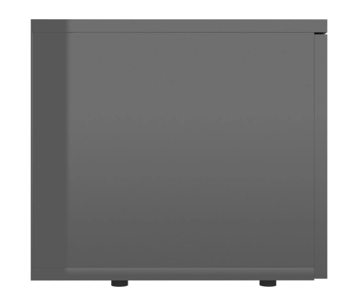 Mueble TV madera contrachapada gris brillante 80x34x30 cm