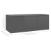 Mueble TV madera contrachapada gris brillante 80x34x30 cm