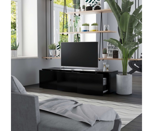 Mueble para TV madera contrachapada negro 120x34x30 cm