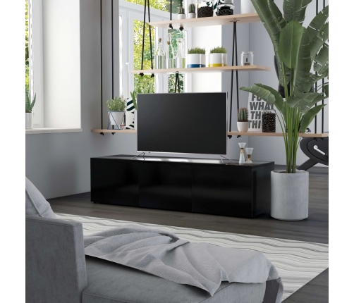 Mueble para TV madera contrachapada negro 120x34x30 cm