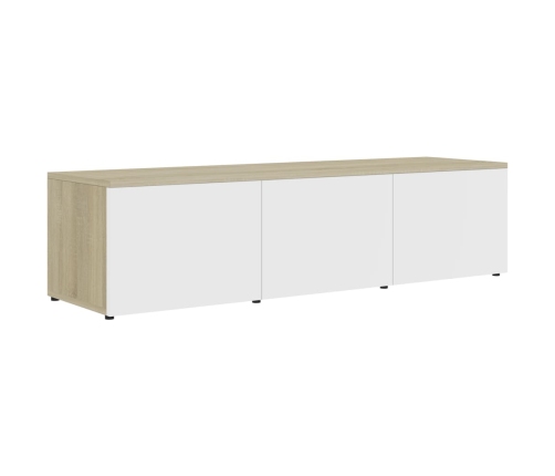 vidaXL Mueble para TV madera contrachapada blanco y roble 120x34x30 cm