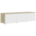 vidaXL Mueble para TV madera contrachapada blanco y roble 120x34x30 cm