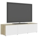 vidaXL Mueble para TV madera contrachapada blanco y roble 120x34x30 cm