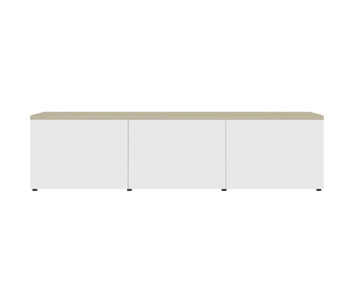 vidaXL Mueble para TV madera contrachapada blanco y roble 120x34x30 cm