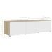 vidaXL Mueble para TV madera contrachapada blanco y roble 120x34x30 cm