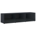 Mueble TV madera contrachapada negro brillante 120x34x30 cm